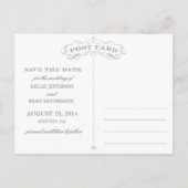 Vintag Geblüht Save the Date Postkarte (Rückseite)