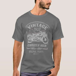 Vintag geboren 1937 Motorrad, Motorradfahrer Cla T-Shirt