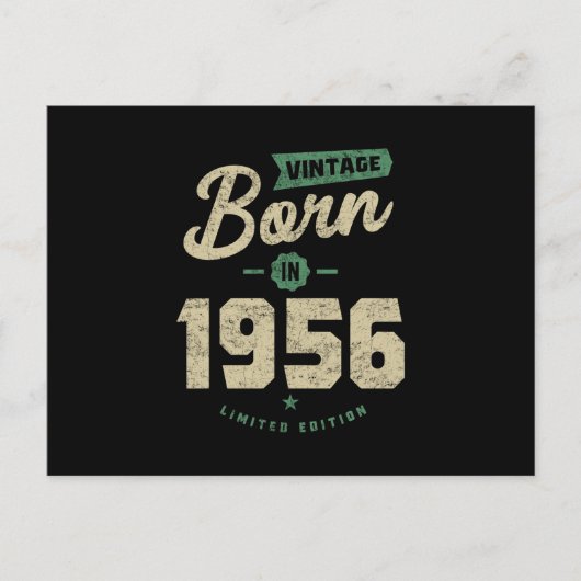 Vintag Geboren 1956 Geburtstagsgeschenk Postkarte (Vorderseite)