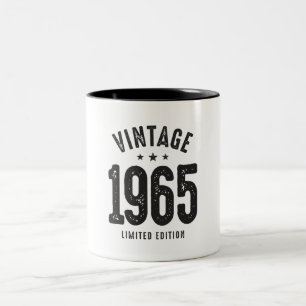 Vintag Geboren 1965 - 57. Geburtstag Retro Classic Zweifarbige Tasse