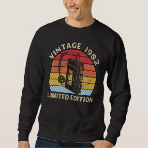 Vintag Geboren 1982 Retro Walkman Geburtstag Sweatshirt