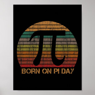Vintag Geboren am Pi Day Mathematik Liebhaber Lehr Poster