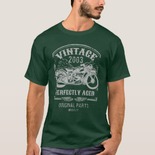Vintag geboren im Jahr 2003 Motorrad, Fahrradfahre T-Shirt
