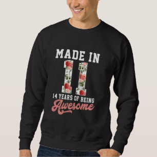 Vintag Geboren im Jahr 2011 Blumengeschenk am 14.  Sweatshirt