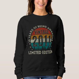 Vintag Geboren im Jahr 2011 Funny 14. Geburtstag R Sweatshirt
