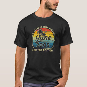 Vintag Geboren im Juni 2005 Retro 16 Jahre alt 16. T-Shirt