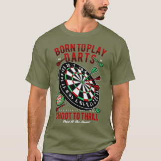 Vintag Geboren, um Darts Bar Game Betrunken Player T-Shirt