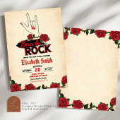 Vintag Geboren zur Rock'n'Roll Baby Dusche Einladung