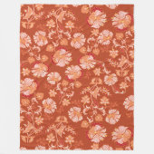 Vintag gebrannte Orangenblüte Fleecedecke (Vorderseite)