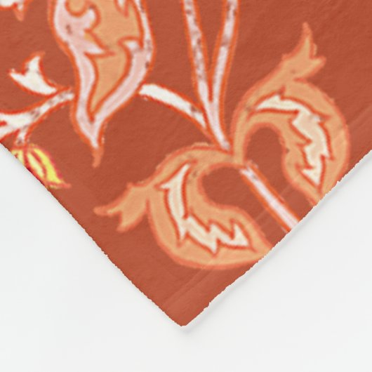 Vintag gebrannte Orangenblüte Fleecedecke (Ecke)