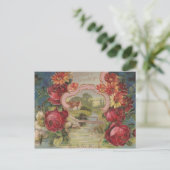 Vintag Geburtstagsgruß Hübsche Blume Postkarte (Stehend Vorderseite)