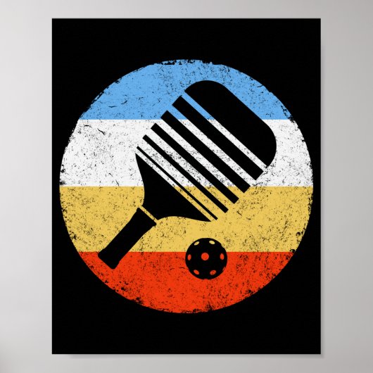 Vintag gefärbtes Retro-Pickleball Poster (Vorne)
