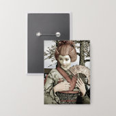 Vintag Geisha Button (Vorderseite/Rückseite)