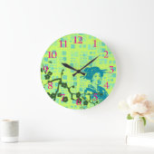 Vintag Geisha Collage Große Wanduhr (Zuhause)