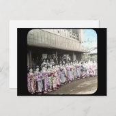 Vintag Geisha Magic Lantern Slide Postkarte (Vorne/Hinten)