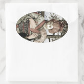 Vintag Geisha Ovaler Aufkleber (Tasche)