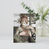 Vintag Geisha Postkarte (Stehend Vorderseite)
