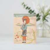 Vintag Geisha Postkarte (Stehend Vorderseite)