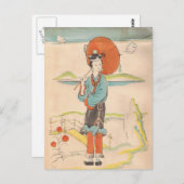 Vintag Geisha Postkarte (Vorne/Hinten)