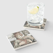 Vintag Geisha Steinuntersetzer (Seitenansicht)