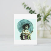 Vintag Geisha und ihr Parasol Altes Japan Postkarte (Stehend Vorderseite)