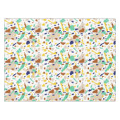 Vintag Gelb Blau Moderne Abstrakte Geometrie Tischdecke (Vorderseite (Horizontal))