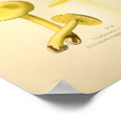 Vintag-gelb-braune Pilze Kunst, Französisch Poster (Ecke)