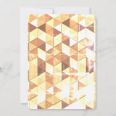 Vintag-gelb-braunes geometrisches Hochzeitsmuster Einladung (Rückseite)