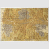 Vintag-gelb-Französisch-rustikale botanische Dekou Seidenpapier (Vorderseite)