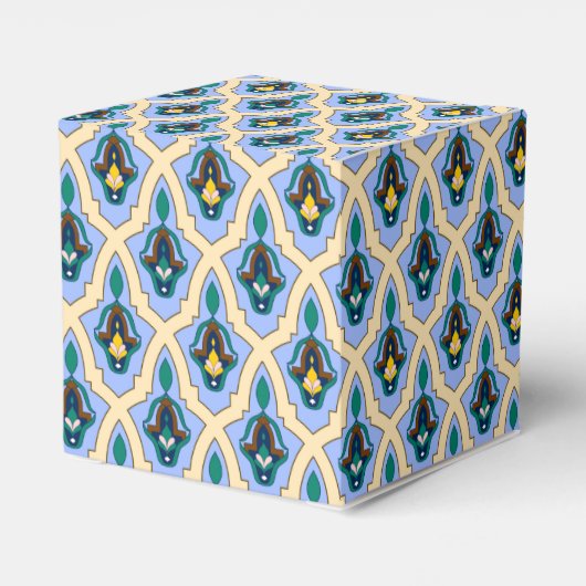 Vintag-gelb-marokkanische Kunsthandwerk Geschenkschachtel (Rückseite)