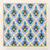 Vintag-gelb-marokkanische Kunsthandwerk Glasuntersetzer (Vorderseite)