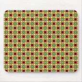 Vintag-Gelb-Rot-Barcelona-Star Geometrie  Mousepad (Vorne)