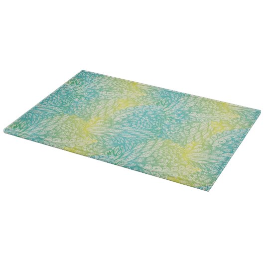 Vintag Gelb- und Blautöne Schneidebrett (Ecke)