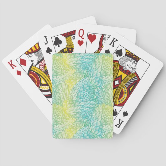 Vintag Gelb- und Blautöne Spielkarten (Rückseite)
