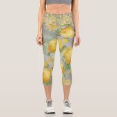 Vintag Gelb und Graufarben Capri Leggings (Vorderseite)