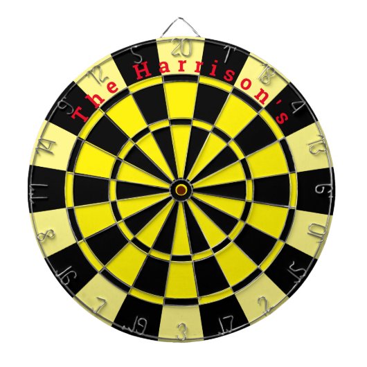Vintag Gelb und Schwarz mit benutzerdefiniertem Te Dartscheibe (vorne)