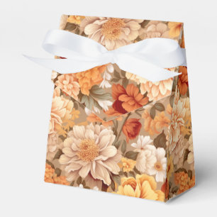 Vintag gelb verbrannte orange-beige Blume Geschenkschachtel