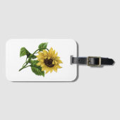 Vintag Gelbblüte Gepäckanhänger (Vorderseite (Horizontal))