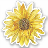 Vintag Gelbblütenaufkleber Aufkleber (Vorderseite)
