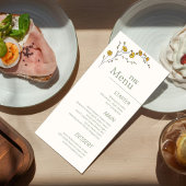 Vintag Gelbblütengrün rustikal Menükarte