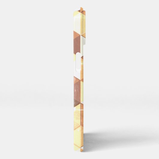 Vintag-gelbbraunes geometrisches Monogramm iPhone Hülle (Rechte Seite)