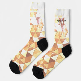 Vintag-gelbbraunes geometrisches Monogramm Socken