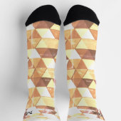 Vintag-gelbbraunes geometrisches Monogramm Socken (Oben)