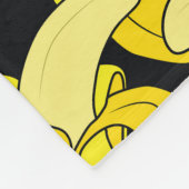 Vintag Gelbe Bananen: Schwarzer Hintergrund Fleecedecke (Ecke)