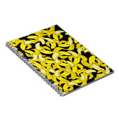 Vintag Gelbe Bananen: Schwarzer Hintergrund Notizblock (Rechte Seite)