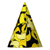 Vintag Gelbe Bananen: Schwarzer Hintergrund Partyhütchen (Rückseite)