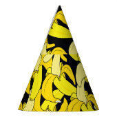 Vintag Gelbe Bananen: Schwarzer Hintergrund Partyhütchen (Links)