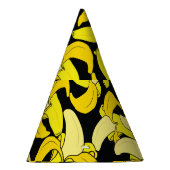 Vintag Gelbe Bananen: Schwarzer Hintergrund Partyhütchen (Rechts)