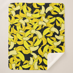 Vintag Gelbe Bananen: Schwarzer Hintergrund Sherpadecke