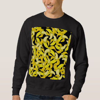 Vintag Gelbe Bananen: Schwarzer Hintergrund Sweatshirt